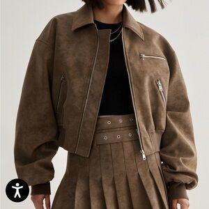 Nasty Gal Brown Bomber Jacket